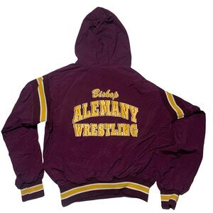 70’s Cliff Keen Collegiate Wrestling Bishop CA Alemany Jacket Mens L Red